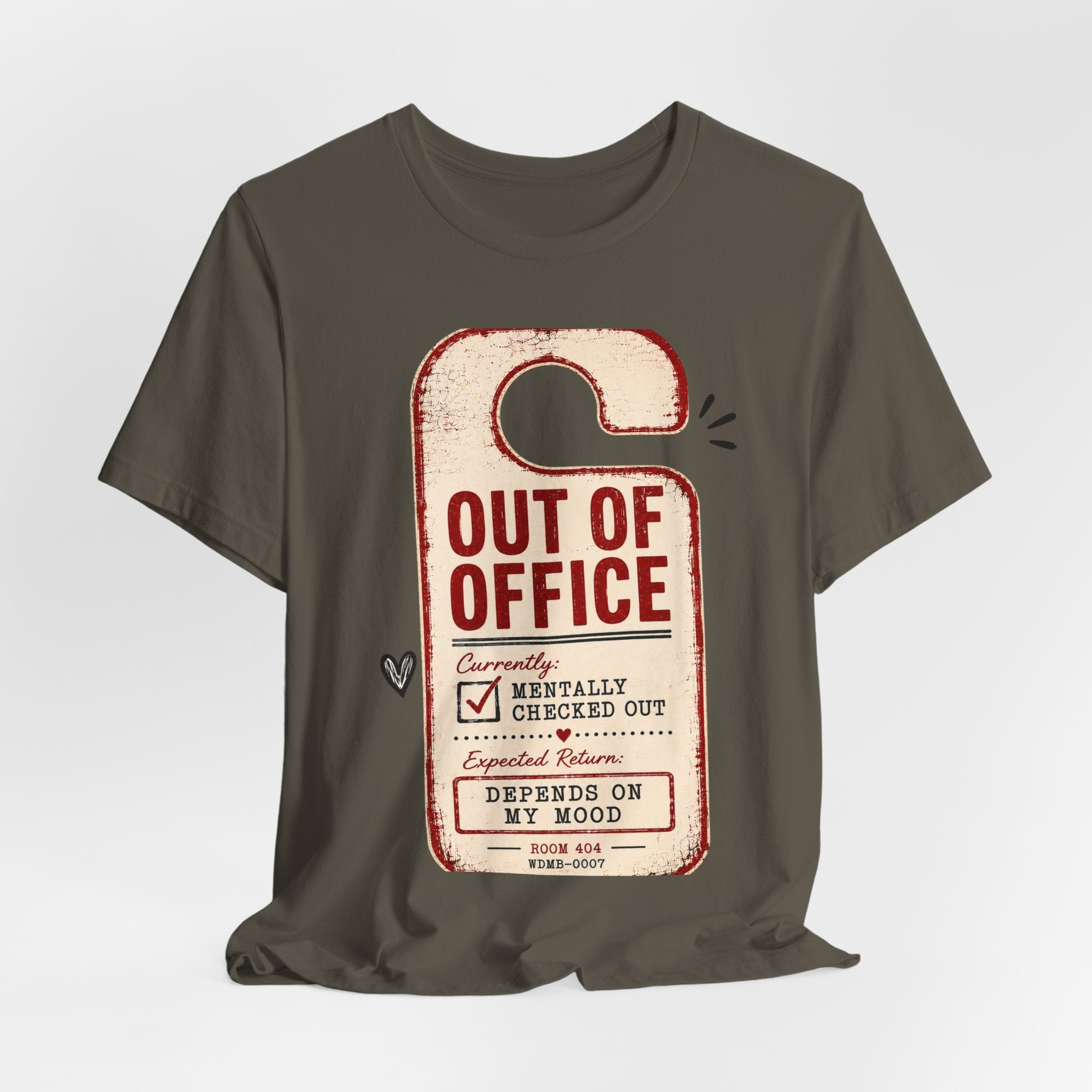 Out of Office Door Hanger Tee – Funny Vacation / Mental Break Graphic T‑Shirt