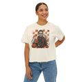 Halloween Tee – Women’s Boxy Horror Shirt with Pumpkins