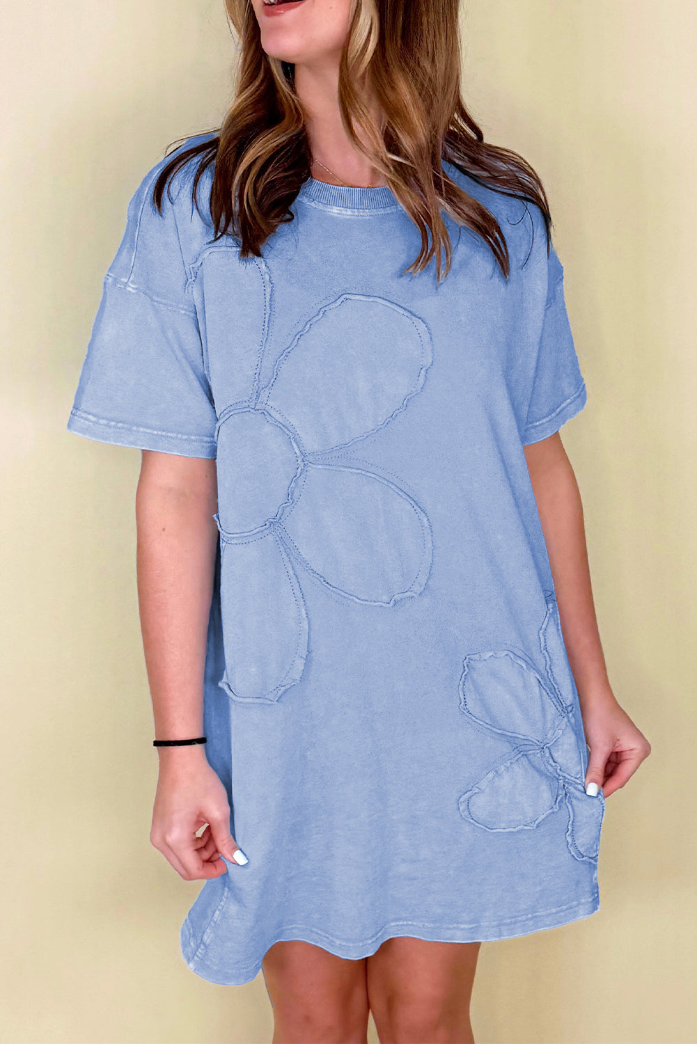 The Blue Skies Patchwork T-Shirt Dress