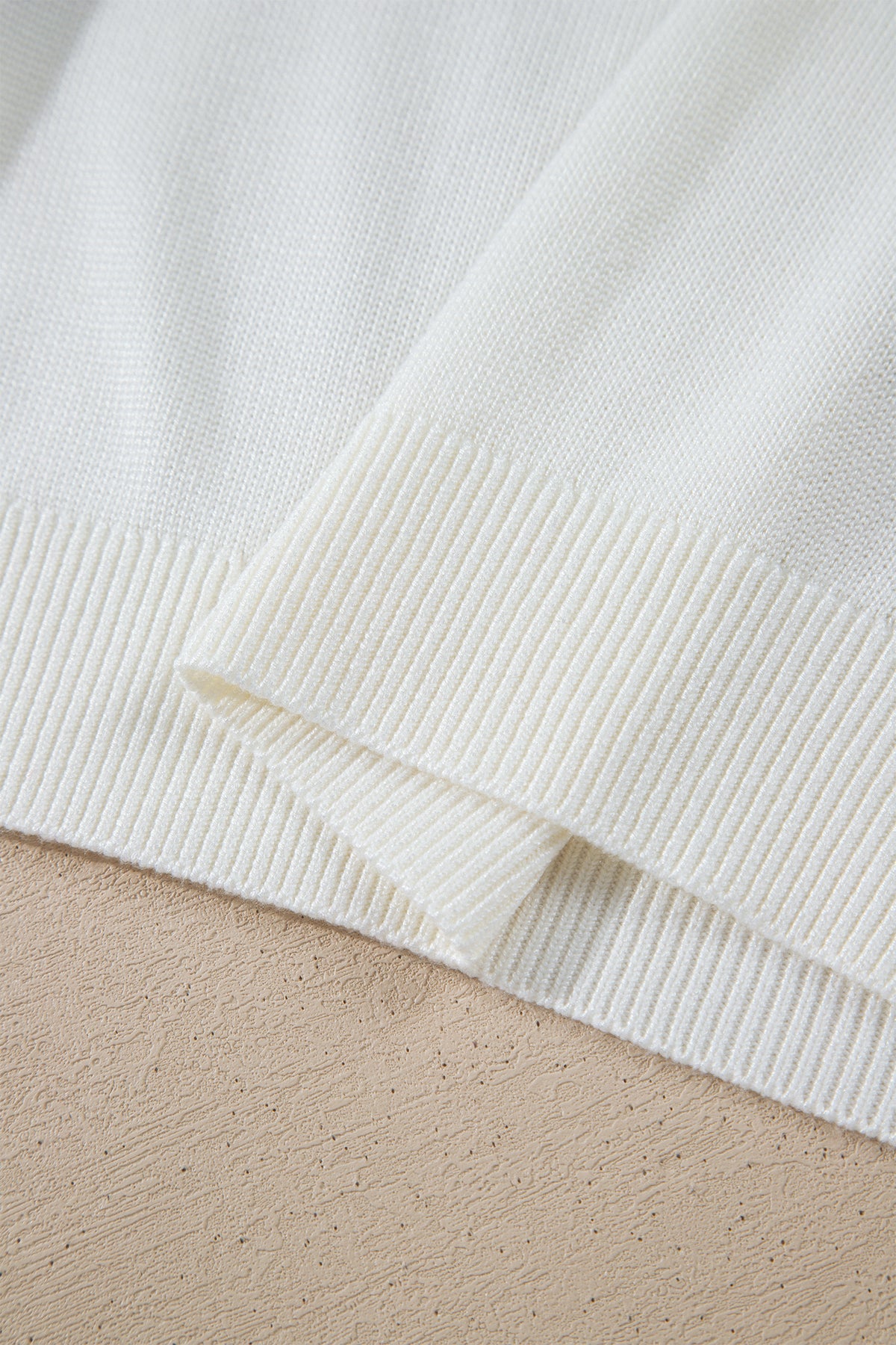 White Western Floral Print Short Sleeve Square Collar Knit Sweater